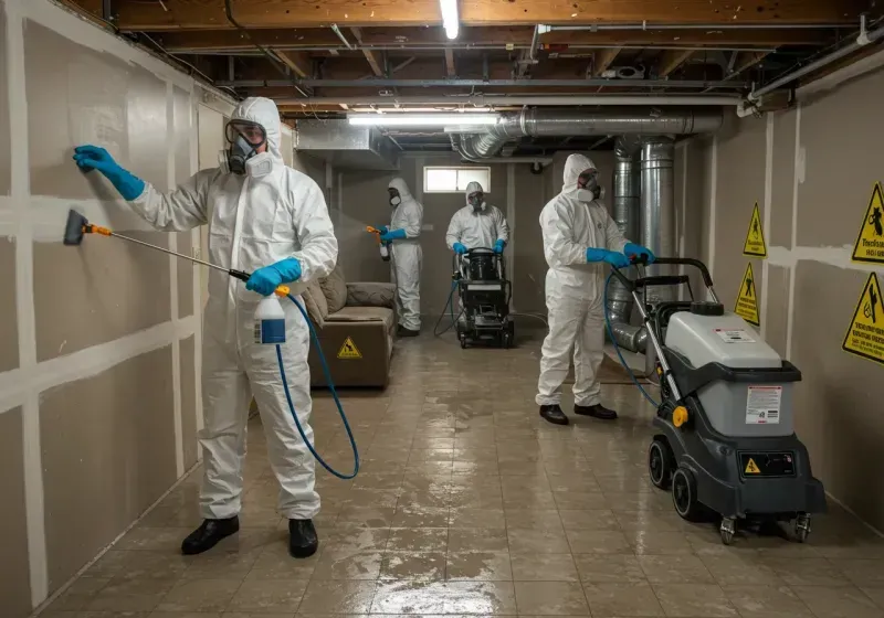 Basement Moisture Removal and Structural Drying process in Palmview, TX